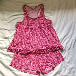 NWOT Soft Pink Print Pajama Set